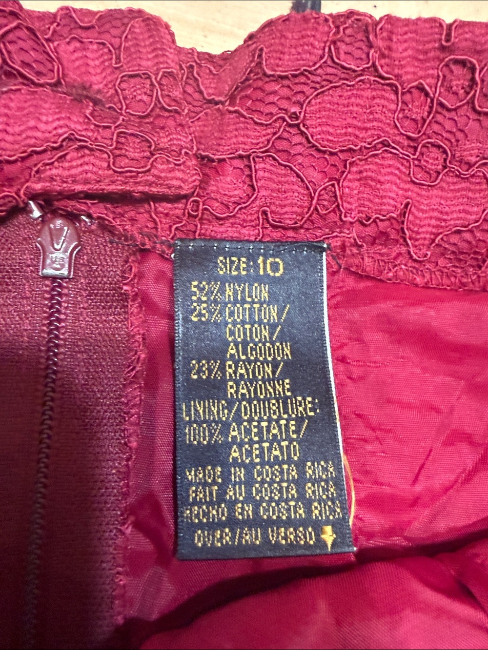 VTG Liz Claiborne Night Wine Raspberry Lace Skirt Suit Church Lady Cocktail - Picture 10 of 10